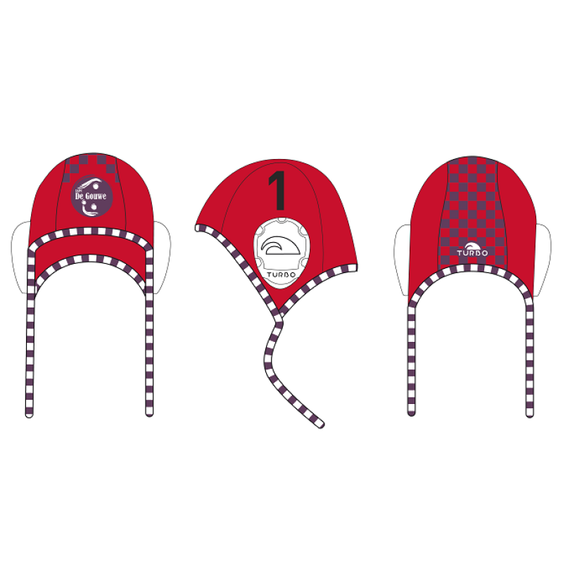 Waterpolo cap set rood. 2 caps
